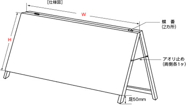 A型看板（ヨコ型）仕様図