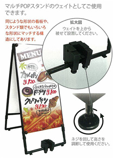 POPスタンドの重りとして